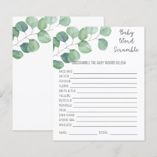 Greenery - Baby Word Scramble   Baby Shower Game