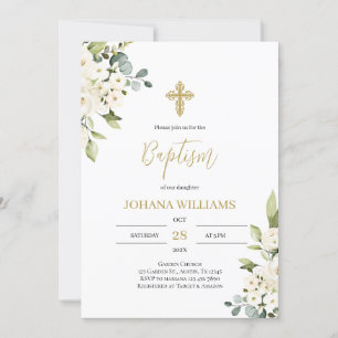 Greenery Baptism  Invitation