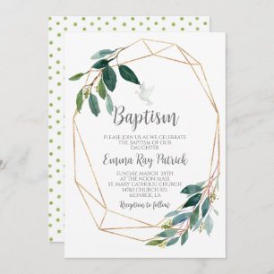 Greenery Baptism Invitation