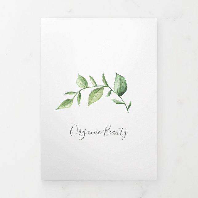 Greenery Beauty Salon Elegant Trifold Brochure (Cover)