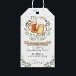Greenery Beers & Cheers Adult Man Birthday Party Gift Tags<br><div class="desc">Personalize this fun beer-themed favour tag with your details. Use the design tools to edit the text,  change font colour and style to create a unique one of a kind poster design.</div>