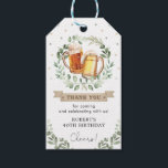 Greenery Beers & Cheers Adult Man Birthday Party Gift Tags<br><div class="desc">Personalize this fun beer-themed favour tag with your details. Use the design tools to edit the text,  change font colour and style to create a unique one of a kind poster design.</div>