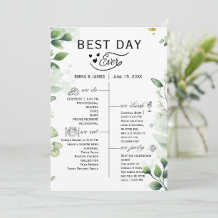 Greenery Best Day Ever Program Invitation