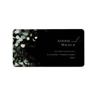 Greenery Black Gold Wedding RSVP Return Address
