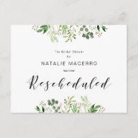 Greenery, Black, Modern Bridal Shower Rescheduled