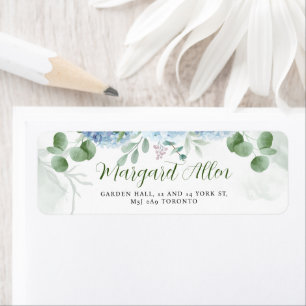 Greenery Blue hydrangea Baby Shower Address