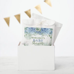 Greenery Blue hydrangea Its a Boy Baby Shower Favour Bag