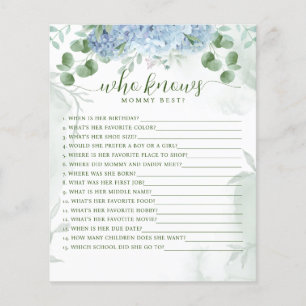 Greenery Blue hydrangea Who Knows Mommy Baby