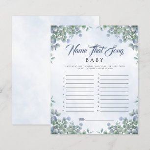 Greenery Blue Watercolor Name That Song Baby Game