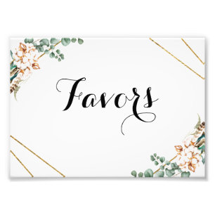 Greenery Boho Cotton Eucalyptus Glitter Favour Sig Photo Print