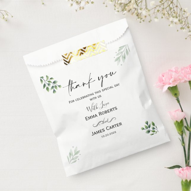 Greenery Boho Leaf Favour Boxes Bag (Sealed)