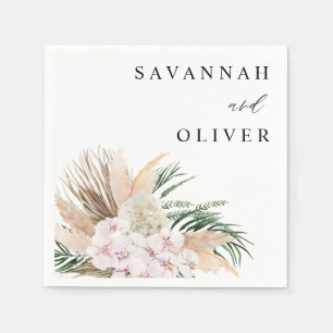 Greenery Boho Tropical Floral Name 2 Napkin