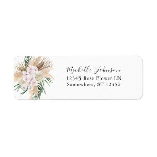 Greenery Boho Tropical Floral Return Address Label