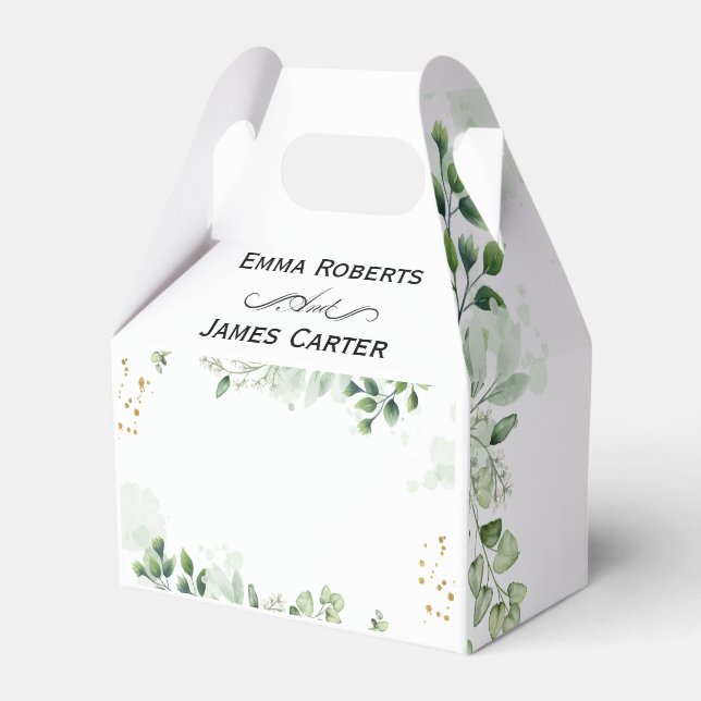 Greenery Boho Wedding Favour Boxes (Front Side)
