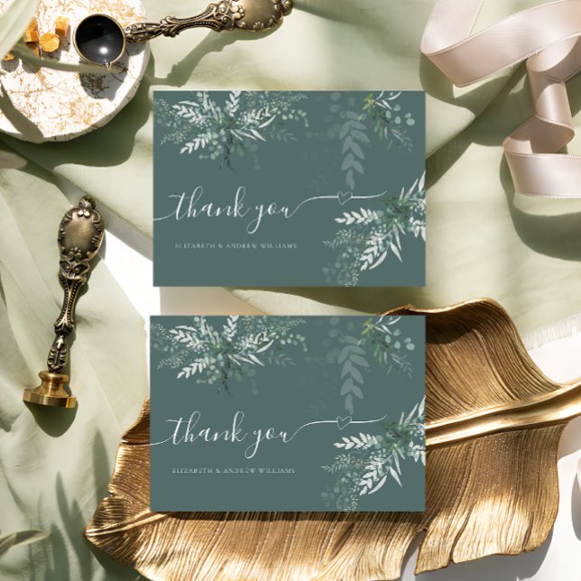 Greenery Boho Wedding Thank You Card (Creator Uploaded)