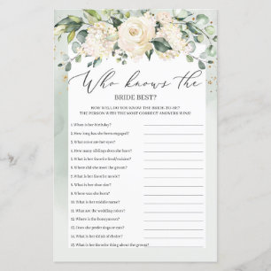 Greenery Boho Who Knows The Bride Best Game