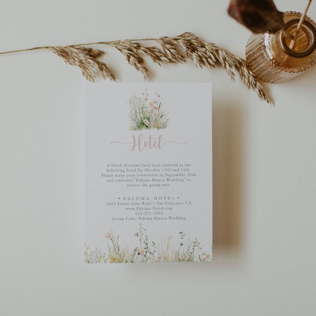 Greenery Boho Wildflower Hotel Enclosure Card (Creator Uploaded)