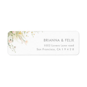 Greenery Boho Wildflower Wedding Address Label