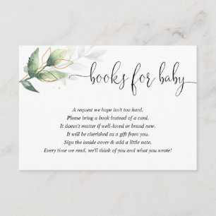 Greenery book request books for baby enclosure car card