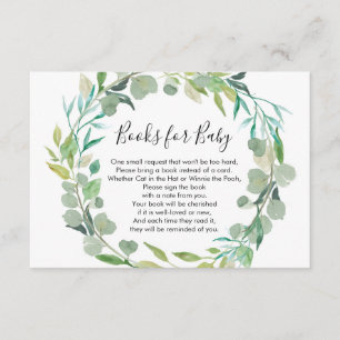 Greenery book request books for baby enclosure card