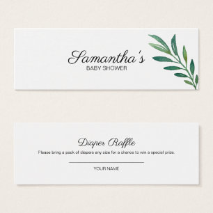 Greenery Botanical Baby Shower Diaper Raffle