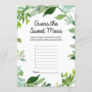 Greenery Botanical Baby Shower Game 5x7" Size Invitation