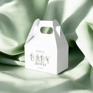 Greenery Botanical Decorative Font Baby Shower Favor Box