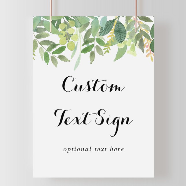Greenery Botanical Foliage Custom Text Sign (Creator Uploaded)