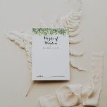 Greenery Botanical Foliage Wedding Words of Wisdom Advice Card<br><div class="desc">This greenery botanical foliage wedding words of wisdom advice card is perfect for a simple wedding. This beautiful watercolor design features botanical green foliage. These cards are perfect for a wedding, bridal shower, baby shower, graduation party & more. Personalize the cards with the names of the bride and groom, parents-to-be...</div>