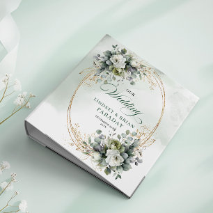 Greenery Botanical Gold Foliage Wedding Memory Alb Binder