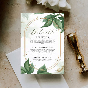 Greenery Botanical Wedding Details Enclosure Card
