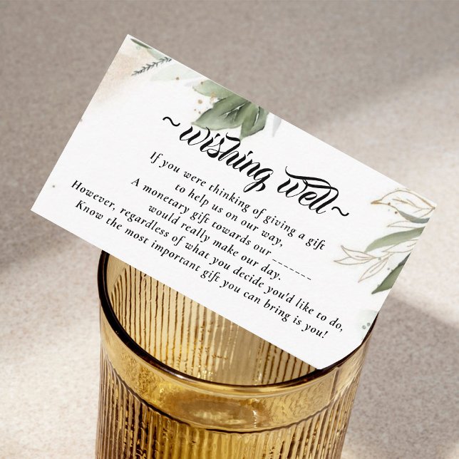 Greenery Botanical Wishing Well for Wedding Enclosure Card (Creator Uploaded)