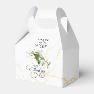 Greenery Botanicals Watercolor Calligraphy Wedding Favor Box