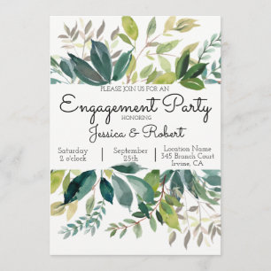 Greenery Bouquet Engagement Party Invitation