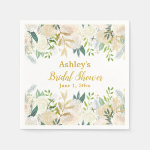 Greenery Bridal Shower Chic Gold Engagement Party Napkin