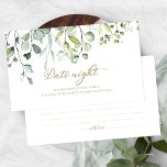 Greenery Bridal Shower Date Night Jar Cards<br><div class="desc">Greenery Bridal Shower Date Night Jar Cards</div>