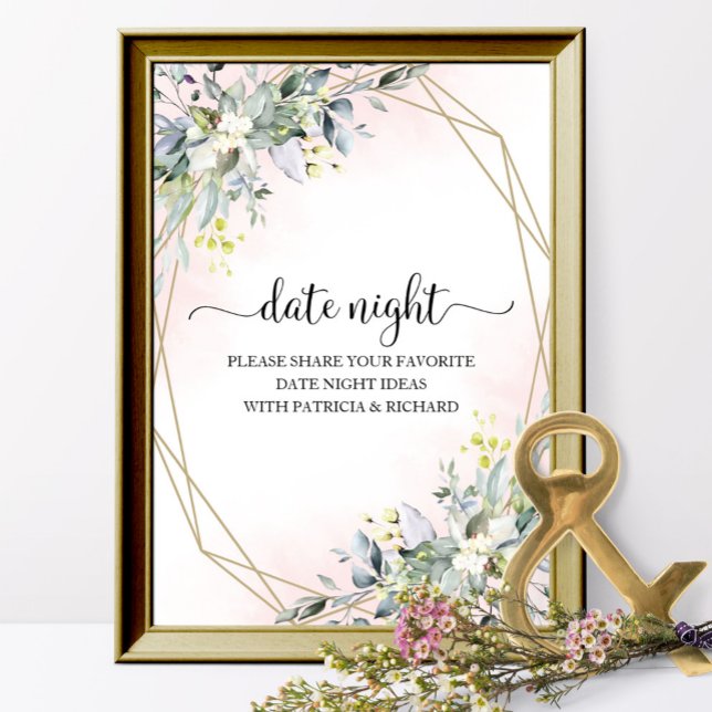 Greenery Bridal Shower Date Night Jar Sign (Creator Uploaded)