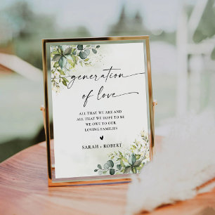 Greenery Bridal Shower Generation of Love Sign