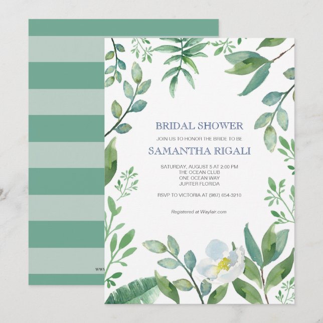 Greenery Bridal Shower Invitation (Front/Back)