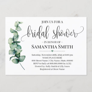 Greenery Bridal Shower Minimalist modern Wedding Invitation