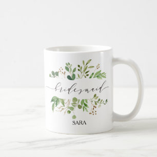 Greenery Bridesmaid Personalized-11 Coffee Mug