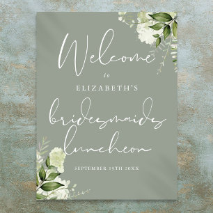 Greenery Bridesmaids Luncheon Welcome Sign