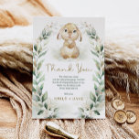 Greenery Bunny Rabbit Neutral Baby Shower Thank You Card<br><div class="desc">Thank your loved ones in the most enchanting way with our beautiful thank you cards! This delightful design features an adorable baby rabbit surrounded by elegant sage green & gold eucalyptus greenery.</div>