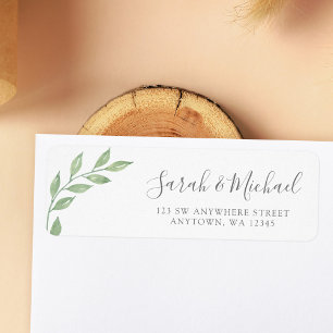 Greenery Calligraphy Adresse de retour