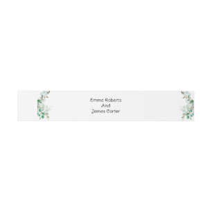 Greenery Calligraphy Wedding Invitation Belly Band