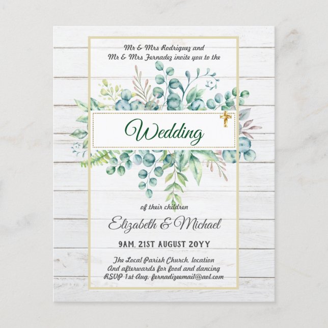 Greenery CATHOLIC Wedding Christian Budget Modern Flyer (Front)