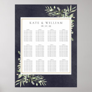 Greenery Chalkboard Wedding Seating Chart