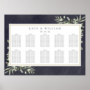 Greenery Chalkboard Wedding Seating Chart