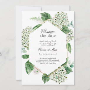 Greenery Change the Date Wedding Postponed Invitation