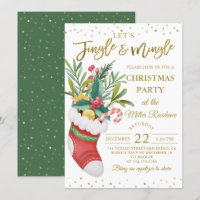 Greenery Christmas Bouquet Sock Jingle and Mingle